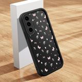 HONTINGA Samsung Galaxy A56 ile Uyumlu Kılıfı Düşüme Önleyici Basitlik Anti Düşme Kamera Korumali Çiçek Siyah Desen Yumuşak Silikon Telefon Kılıfı K2-0066 - 001-Renkli