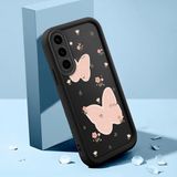 HONTINGA Samsung Galaxy A56 ile Uyumlu Kılıfı Düşüme Önleyici Basitlik Anti Düşme Kamera Korumali Çiçek Siyah Desen Yumuşak Silikon Telefon Kılıfı K2-0066 - Renkli