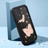 HONTINGA Samsung Galaxy A72 ile Uyumlu Kılıfı Düşüme Önleyici Basitlik Anti Düşme Kamera Korumali Çiçek Siyah Desen Yumuşak Silikon Telefon Kılıfı K2-0066 - Renkli