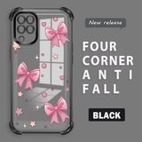 HONTINGA Samsung Galaxy M12 ile Uyumlu Kılıf Şeffaf Kılıfı Kamera Koruyucu Basitlik Anti Düşme Kamera Korumalı Papyon Desen Yumuşak Silikon Couple Telefon Kılıfı Kadın ve Erkek Için Uygundur K3-0289 - Siyah