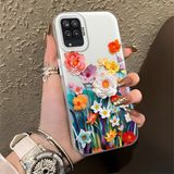 HONTINGA Samsung Galaxy M12 ile Uyumlu Kılıfı Silikon Kenar Sert Arka Düşüme Önleyici Basitlik Anti Düşme Kamera Korumali Çiçek Desen Telefon Kılıfı Kadın ve Erkek Için Uygundur K1-0859 - Renkli