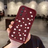 HONTINGA Samsung Galaxy M34 5g ile Uyumlu Kılıfı Düşüme Önleyici Basitlik Anti Düşme Kamera Korumali Küçük Çiçek Desen Bordo Yumuşak Silikon Telefon Kılıfı Kadın ve Erkek Için Uygundur K2-7221 - 001-Renkli