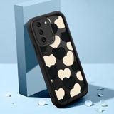 HONTINGA Samsung Galaxy S21 Fe ile Uyumlu Kılıfı Düşüme Önleyici Basitlik Anti Düşme Kamera Korumali Su Dalgası Deseni Siyah Desen Yumuşak Silikon Telefon Kılıfı K2-0059 - Renkli