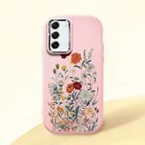 HONTINGA Samsung Galaxy S21 Fe ile Uyumlu Kılıfı Kamera Korumalı Düşüme Önleyici Basitlik Pembe Yumuşak Silikon Telefon Kılıfı Çiçek Desenli K4-0242 - Renkli