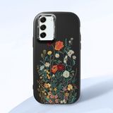 HONTINGA Samsung Galaxy S21 Fe ile Uyumlu Kılıfı Kamera Korumalı Düşüme Önleyici Basitlik Siyah Yumuşak Silikon Telefon Kılıfı Çiçek Desenli K4-0242 - 001-Renkli