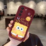 HONTINGA Samsung Galaxy S22 ile Uyumlu Kılıfı Düşüme Önleyici Basitlik Anti Düşme Kamera Korumali Sünger Bob Bordo Desen Yumuşak Silikon Telefon Kılıfı Kadın ve Erkek Için Uygundur K2-7095 - 001-Renkli