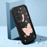 HONTINGA Samsung Galaxy S23 Fe ile Uyumlu Kılıfı Düşüme Önleyici Basitlik Anti Düşme Kamera Korumali Çiçek Siyah Desen Yumuşak Silikon Telefon Kılıfı K2-0066 - Renkli