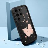 HONTINGA Samsung Galaxy S23 Ultra ile Uyumlu Kılıfı Düşüme Önleyici Basitlik Anti Düşme Kamera Korumali Çiçek Siyah Desen Yumuşak Silikon Telefon Kılıfı K2-0066 - Renkli