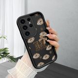 HONTINGA Samsung Galaxy S23 Ultra ile Uyumlu Kılıfı Düşüme Önleyici Basitlik Anti Düşme Kamera Korumali Vintage Siyah Desen Yumuşak Silikon Telefon Kılıfı Kadın ve Erkek Için Uygundur K2-0239 - Renkli