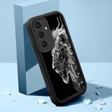 HONTINGA Samsung Galaxy S24 Plus ile Uyumlu Kılıfı Düşüme Önleyici Basitlik Anti Düşme Kamera Korumali Aslan Siyah Desen Yumuşak Silikon Telefon Kılıfı Kadın ve Erkek Için Uygundur K2-0248 - Renkli