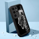 HONTINGA Samsung Galaxy S24 Ultra ile Uyumlu Kılıfı Düşüme Önleyici Basitlik Anti Düşme Kamera Korumali Aslan Siyah Desen Yumuşak Silikon Telefon Kılıfı Kadın ve Erkek Için Uygundur K2-0248 - Renkli