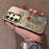HONTINGA Samsung Galaxy S24 Ultra Uyumlu Arka Kılıf Silikon Kenar Plastik Düşüme Önleyici Çiçekler Desen - 001-Renkli