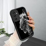 HONTINGA Samsung Galaxy S25 ile Uyumlu Kılıfı Düşüme Önleyici Basitlik Anti Düşme Kamera Korumali Aslan Siyah Desen Yumuşak Silikon Telefon Kılıfı Kadın ve Erkek Için Uygundur K2-0248 - Renkli