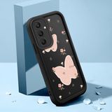 HONTINGA Samsung Galaxy S25 ile Uyumlu Kılıfı Düşüme Önleyici Basitlik Anti Düşme Kamera Korumali Çiçek Siyah Desen Yumuşak Silikon Telefon Kılıfı K2-0066 - Renkli