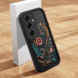 HONTINGA Samsung Galaxy S25 Plus ile Uyumlu Kılıfı Düşüme Önleyici Basitlik Anti Düşme Kamera Korumali Şirin Kedi Çiçek Siyah Desen Yumuşak Silikon Telefon Kılıfı Kadın ve Erkek Için Uygundur K2-0068 - 001-Renkli
