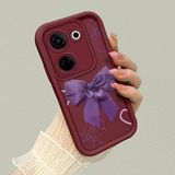 HONTINGA Tecno Camon 20 ile Uyumlu Kılıfı Düşüme Önleyici Basitlik Anti Düşme Kamera Korumali Bant Knotu Bordo Desen Yumuşak Silikon Telefon Kılıfı Kadın ve Erkek Için Uygundur K2-7122 - Renkli