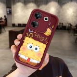 HONTINGA Tecno Camon 20 Pro 5g ile Uyumlu Kılıfı Düşüme Önleyici Basitlik Anti Düşme Kamera Korumali Sünger Bob Bordo Desen Yumuşak Silikon Telefon Kılıfı Kadın ve Erkek Için Uygundur K2-7095 - 001-Renkli