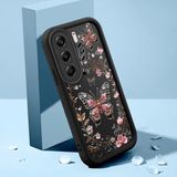 HONTINGA Tecno Camon 40 Pro 5g ile Uyumlu Kılıfı Düşüme Önleyici Basitlik Anti Düşme Kamera Korumali Şirin Kedi Siyah Gümüş Kelebek Desen Yumuşak Silikon Telefon Kılıfı Kadın ve Erkek Için Uygundur K2-0459 - Renkli