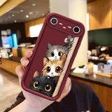 HONTINGA Tecno Pova Slim ile Uyumlu Kılıfı Düşüme Önleyici Basitlik Anti Düşme Kamera Korumali Kedi Bordo Desen Yumuşak Silikon Telefon Kılıfı Kadın ve Erkek Için Uygundur K2-7154 - Renkli