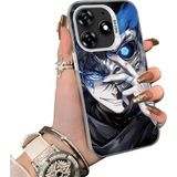 HONTINGA Tecno Spark 10 Pro 4g ile Uyumlu Kılıf Silikon Kenar Sert Arka Kamera Koruyucu Basitlik Anti Düşme Kamera Korumalı Anime Desen Couple Telefon Kılıfı Kadın ve Erkek Için Uygundur K1-1529 - Beyaz