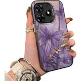 HONTINGA Tecno Spark 10 Pro 4g ile Uyumlu Kılıf Silikon Kenar Sert Arka Kamera Koruyucu Basitlik Anti Düşme Kamera Korumalı Kelebek Desen Couple Telefon Kılıfı Kadın ve Erkek Için Uygundur K1-1497 - Siyah