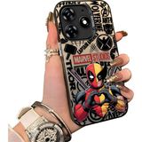 HONTINGA Tecno Spark 10 Pro 4g ile Uyumlu Kılıf Silikon Kenar Sert Arka Kamera Koruyucu Basitlik Anti Düşme Kamera Korumalı Marvel Desen Couple Telefon Kılıfı Kadın ve Erkek Için Uygundur K1-1903 - Siyah