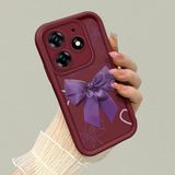 HONTINGA Tecno Spark 10 Pro 4g ile Uyumlu Kılıfı Düşüme Önleyici Basitlik Anti Düşme Kamera Korumali Bant Knotu Bordo Desen Yumuşak Silikon Telefon Kılıfı Kadın ve Erkek Için Uygundur K2-7122 - Renkli