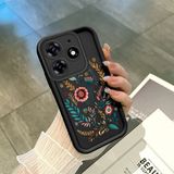 HONTINGA Tecno Spark 10 Pro 4g ile Uyumlu Kılıfı Düşüme Önleyici Basitlik Anti Düşme Kamera Korumali Çiçek Siyah Desen Yumuşak Silikon Telefon Kılıfı Kadın ve Erkek Için Uygundur K2-0068 - 001-Renkli