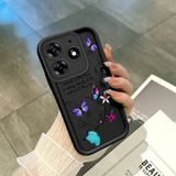 HONTINGA Tecno Spark 10 Pro 4g ile Uyumlu Kılıfı Düşüme Önleyici Basitlik Anti Düşme Kamera Korumali Kelebek Siyah Desen Yumuşak Silikon Telefon Kılıfı Kadın ve Erkek Için Uygundur K2-0411 - 001-Renkli