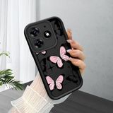 HONTINGA Tecno Spark 10 Pro 4g ile Uyumlu Kılıfı Düşüme Önleyici Basitlik Anti Düşme Kamera Korumali Kelebek Siyah Desen Yumuşak Silikon Telefon Kılıfı Kadın ve Erkek Için Uygundur K2-0411 - Renkli