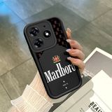 HONTINGA Tecno Spark 10 Pro 4g ile Uyumlu Kılıfı Düşüme Önleyici Basitlik Anti Düşme Kamera Korumali Marlboro Desen Yumuşak Silikon Telefon Kılıfı Kadın ve Erkek Için Uygundur K2-0210 - 001-Renkli