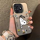 HONTINGA Tecno Spark 10 Pro 4g ile Uyumlu Kılıfı Silikon Kenar Sert Arka Düşüme Önleyici Basitlik Anti Düşme Kamera Korumali Snoopy Desen Telefon Kılıfı Kadın ve Erkek Için Uygundur K1-0080 - 001-Renkli