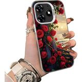 HONTINGA Tecno Spark 10 Pro ile Uyumlu Kılıf Silikon Kenar Sert Arka Kamera Koruyucu Basitlik Anti Düşme Kamera Korumalı Çiçekli Desen Couple Telefon Kılıfı Kadın ve Erkek Için Uygundur K1-1526 - Beyaz