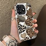 HONTINGA Tecno Spark 10 Pro ile Uyumlu Kılıf Silikon Kenar Sert Arka Kamera Koruyucu Basitlik Anti Düşme Kamera Korumalı Leoparlı Kalp Desen Couple Telefon Kılıfı Kadın ve Erkek Için Uygundur K1-1361 - Beyaz