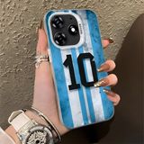 HONTINGA Tecno Spark 10 Pro ile Uyumlu Kılıf Silikon Kenar Sert Arka Kamera Koruyucu Basitlik Anti Düşme Kamera Korumalı Messi Desen Couple Telefon Kılıfı Kadın ve Erkek Için Uygundur K1-1359 - Beyaz