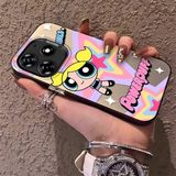 HONTINGA Tecno Spark 10 Pro ile Uyumlu Kılıf Silikon Kenar Sert Arka Kamera Koruyucu Basitlik Anti Düşme Kamera Korumalı Powerpuff Desen Couple Telefon Kılıfı Kadın ve Erkek Için Uygundur K1-1492 - Siyah