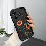 HONTINGA Tecno Spark 10 Pro ile Uyumlu Kılıfı Düşüme Önleyici Basitlik Anti Düşme Kamera Korumali Çiçek Siyah Desen Yumuşak Silikon Telefon Kılıfı Kadın ve Erkek Için Uygundur K2-0068 - Renkli
