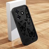 HONTINGA Tecno Spark 10 Pro ile Uyumlu Kılıfı Düşüme Önleyici Basitlik Anti Düşme Kamera Korumali Kelebek Desen Siyah Yumuşak Silikon Telefon Kılıfı Kadın ve Erkek Için Uygundur K2-0407 - 001-Renkli