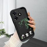 HONTINGA Tecno Spark 10 Pro ile Uyumlu Kılıfı Düşüme Önleyici Basitlik Anti Düşme Kamera Korumali Panda Siyah Desen Yumuşak Silikon Telefon Kılıfı Kadın ve Erkek Için Uygundur K2-0067 - Renkli