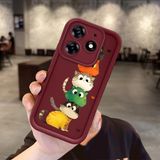 HONTINGA Tecno Spark 10 Pro ile Uyumlu Kılıfı Düşüme Önleyici Basitlik Anti Düşme Kamera Korumali Tatlı Kedi Bordo Desen Yumuşak Silikon Telefon Kılıfı Kadın ve Erkek Için Uygundur Arka Kılıf K2-7154 - 001-Renkli