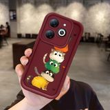 HONTINGA Tecno Spark 20 ile Uyumlu Kılıfı Düşüme Önleyici Basitlik Anti Düşme Kamera Korumali Tatlı Kedi Bordo Desen Yumuşak Silikon Telefon Kılıfı Kadın ve Erkek Için Uygundur Arka Kılıf K2-7154 - 001-Renkli