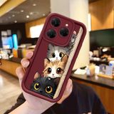 HONTINGA Tecno Spark 20 Pro ile Uyumlu Kılıfı Düşüme Önleyici Basitlik Anti Düşme Kamera Korumali Tatlı Kedi Bordo Desen Yumuşak Silikon Telefon Kılıfı Kadın ve Erkek Için Uygundur Arka Kılıf K2-7154 - Renkli