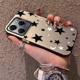 HONTINGA Tecno Spark 20 Pro ile Uyumlu Kılıfı Silikon Kenar Sert Arka Düşüme Önleyici Basitlik Anti Düşme Kamera Korumali Yıldız ve Ay Desen Telefon Kılıfı Kadın ve Erkek Için Uygundur K1-0458 - 001-Renkli