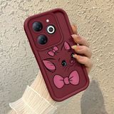HONTINGA Tecno Spark 20C ile Uyumlu Kılıfı Düşüme Önleyici Basitlik Anti Düşme Kamera Korumali Bant Knotu Bordo Desen Yumuşak Silikon Telefon Kılıfı Kadın ve Erkek Için Uygundur K2-7122 - 001-Renkli