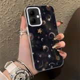 HONTINGA Tecno Spark Go 2 ile Uyumlu Kılıf Silikon Kenar Sert Arka Kamera Koruyucu Basitlik Anti Düşme Kamera Korumalı Ay ve Yıldız Desen Couple Telefon Kılıfı Kadın ve Erkek Için Uygundur K1-1380 - Beyaz