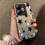 HONTINGA Tecno Spark Go 2024 ile Uyumlu Kılıfı Silikon Kenar Sert Arka Düşüme Önleyici Basitlik Anti Düşme Kamera Korumali Yıldız ve Ay Desen Telefon Kılıfı Kadın ve Erkek Için Uygundur K1-0458 - 001-Renkli