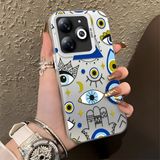 HONTINGA Tecno Spark Go 2024 ile Uyumlu Kılıfı Silikon Kenar Sert Arka Düşüme Önleyici Basitlik Anti Düşme Kamera Korumali Yıldız ve Ay Desen Telefon Kılıfı Kadın ve Erkek Için Uygundur K1-0458 - Renkli