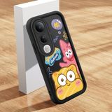 HONTINGA Vivo V50 Lite ile Uyumlu Kılıfı Düşüme Önleyici Basitlik Anti Düşme Kamera Korumali Şirin Kedi Siyah Sünger Bob Desen Yumuşak Silikon Telefon Kılıfı Kadın ve Erkek Için Uygundur K2-0264 - 001-Renkli