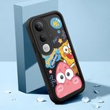 HONTINGA Vivo V50 Lite ile Uyumlu Kılıfı Düşüme Önleyici Basitlik Anti Düşme Kamera Korumali Şirin Kedi Siyah Sünger Bob Desen Yumuşak Silikon Telefon Kılıfı Kadın ve Erkek Için Uygundur K2-0264 - Renkli