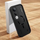 HONTINGA Vivo V50 Lite ile Uyumlu Kılıfı Düşüme Önleyici Basitlik Anti Düşme Kamera Korumali Şirin Kedi Siyah Yaratıcılık Desen Yumuşak Silikon Telefon Kılıfı Kadın ve Erkek Için Uygundur K2-0460 - 001-Renkli